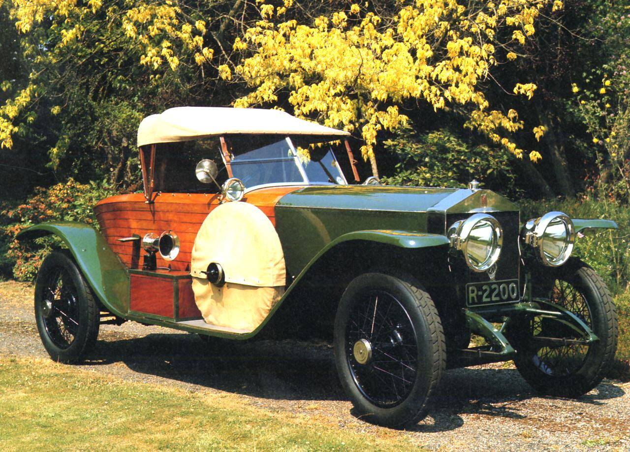 stare samochody - 1914 Rolls-Royce Silver Ghost Roadster Body by Schebera-Schapiro Dark Green.jpg