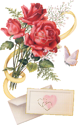 Gify-Serduszka - serduszka motyl roze list.gif
